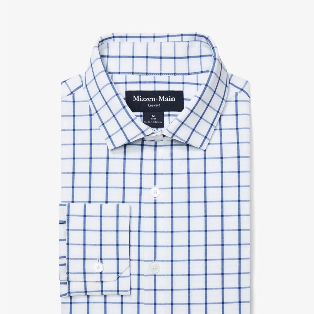 Mizzen+Main Blue Checkered Performance Men's Shirt